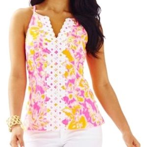 Lilly Pulitzer Pink Magnolia Halter Top